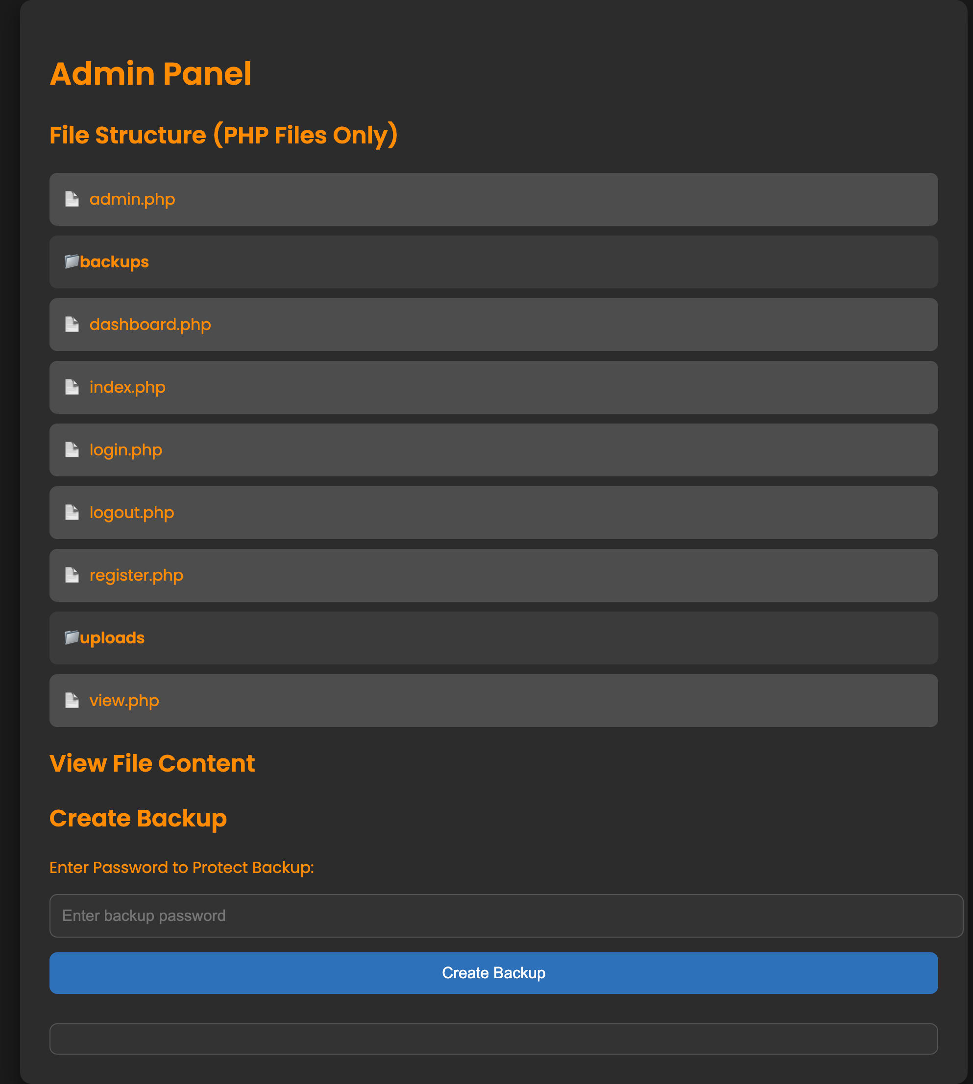 Admin Panel