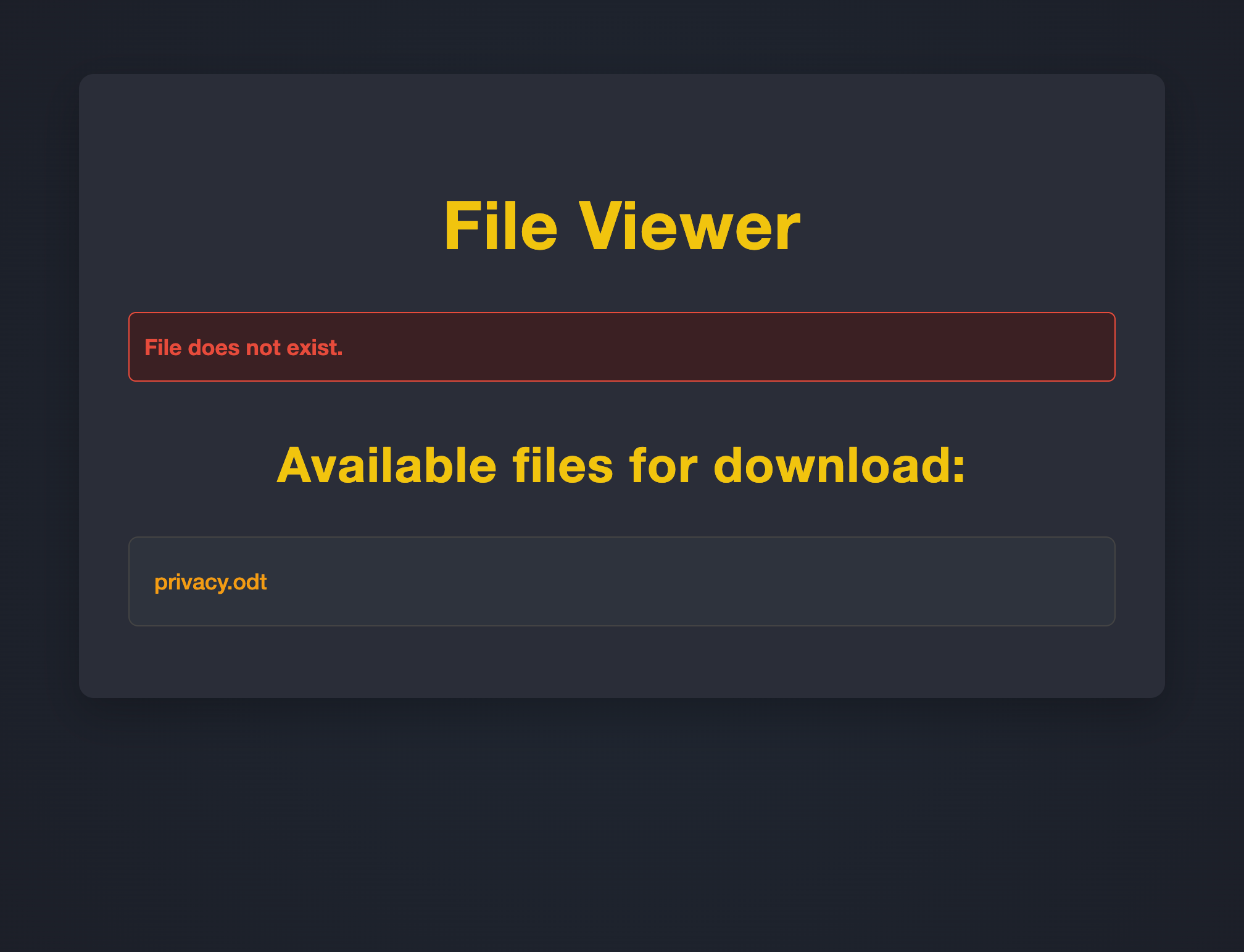 File viewer showing the files for username amanda, including the file privacy.odt