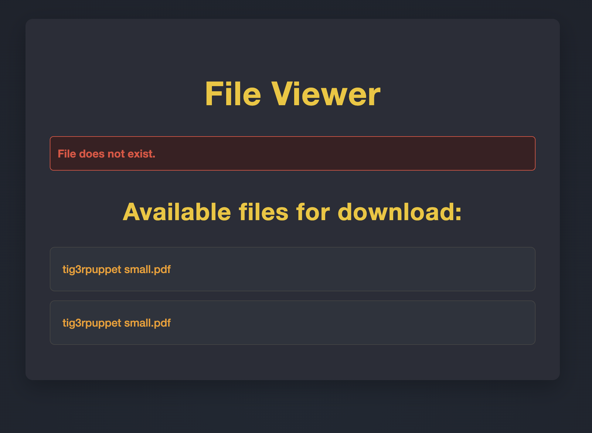Trying file that doesn’t exist: http://nocturnal.htb/view.php?username=tig3rpuppet&file=noexist.pdf
