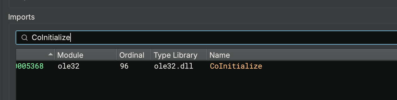 The Payload - ole32.dll Import