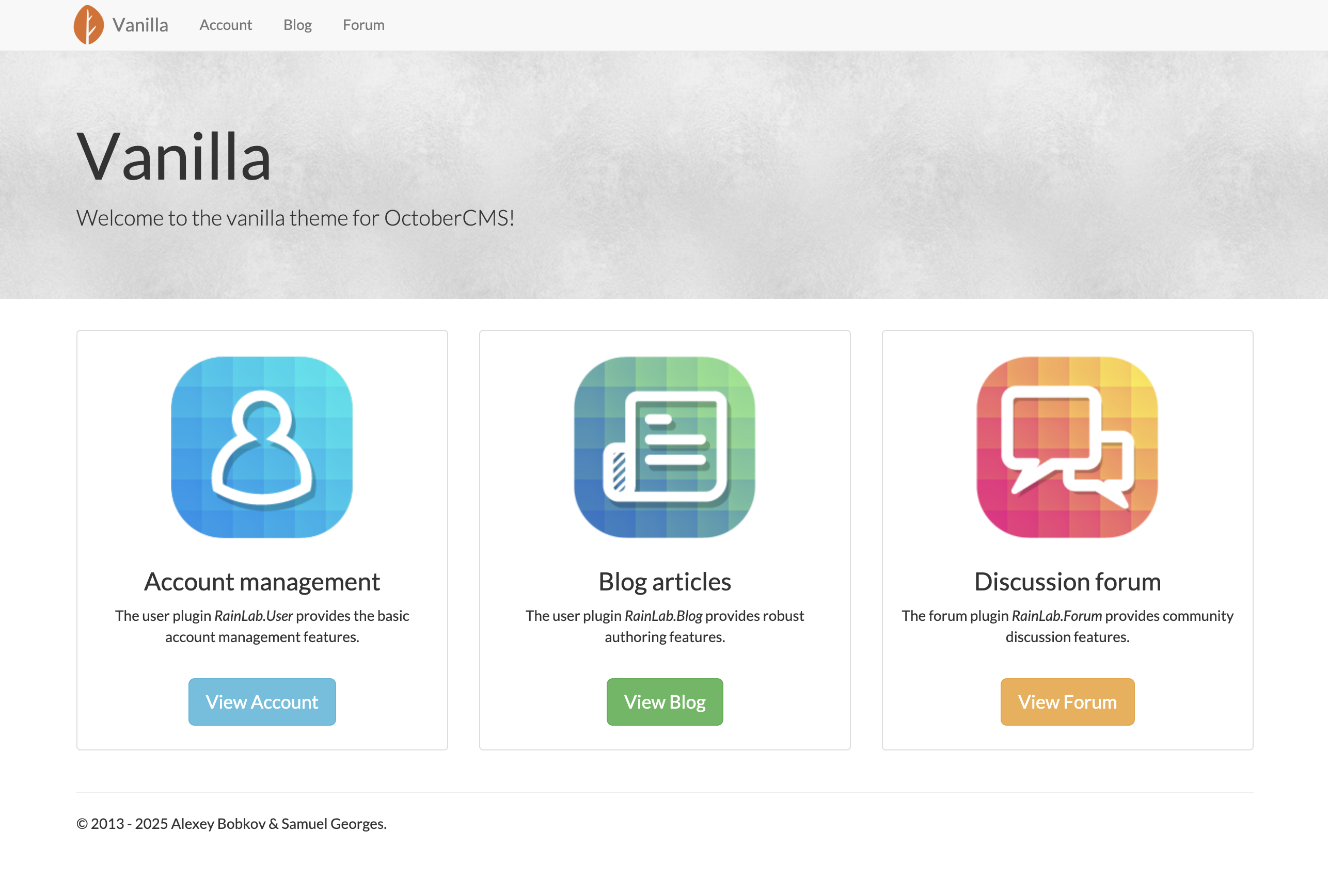 October CMS - Home Page