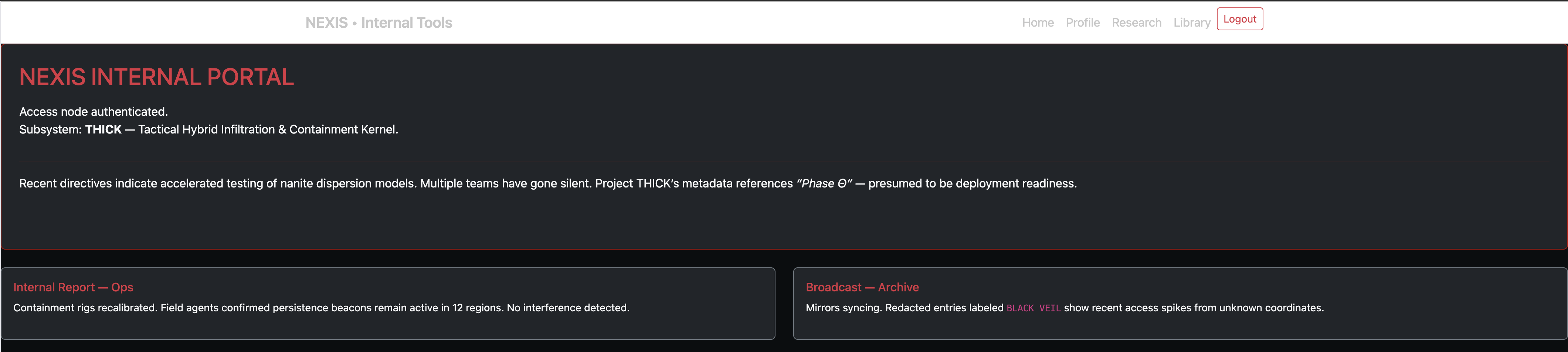 Nexis-Infiltration - Portal