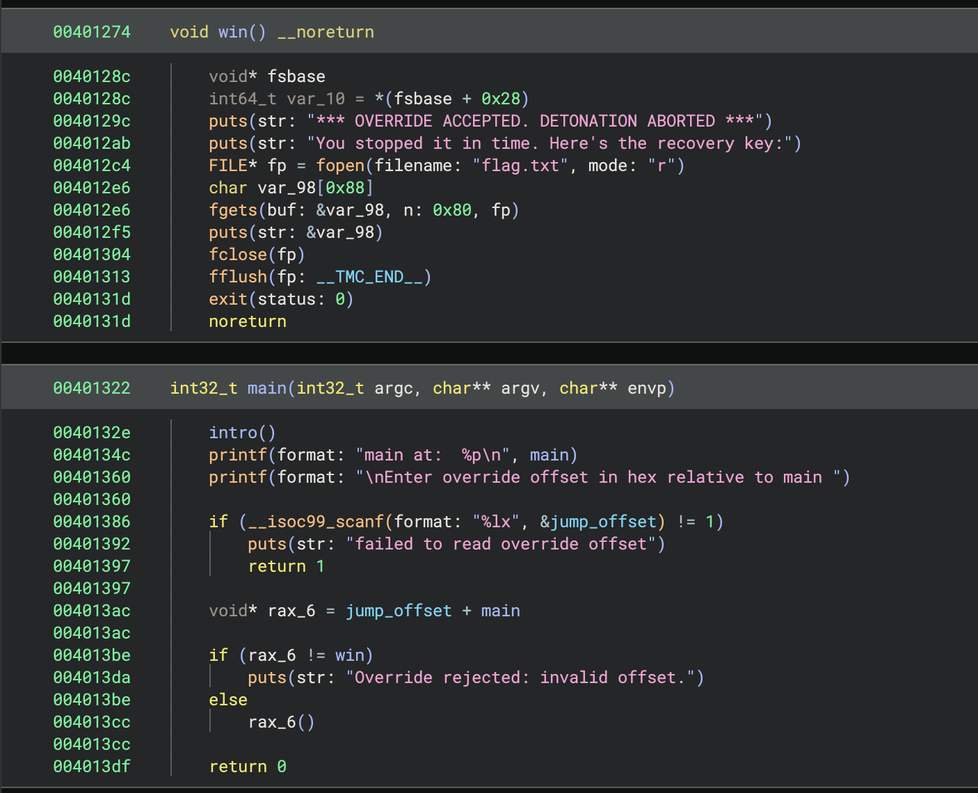 Override Sequence - Function Offsets